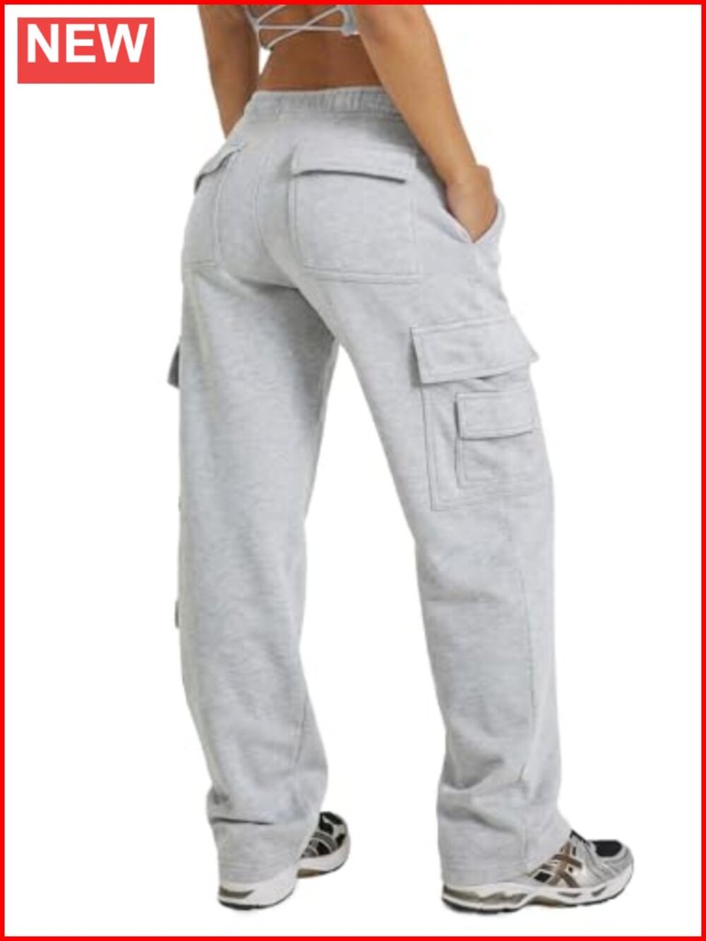 Wide Leg Cargo Sweatpants for Women Fleece Baggy Lounge Pants